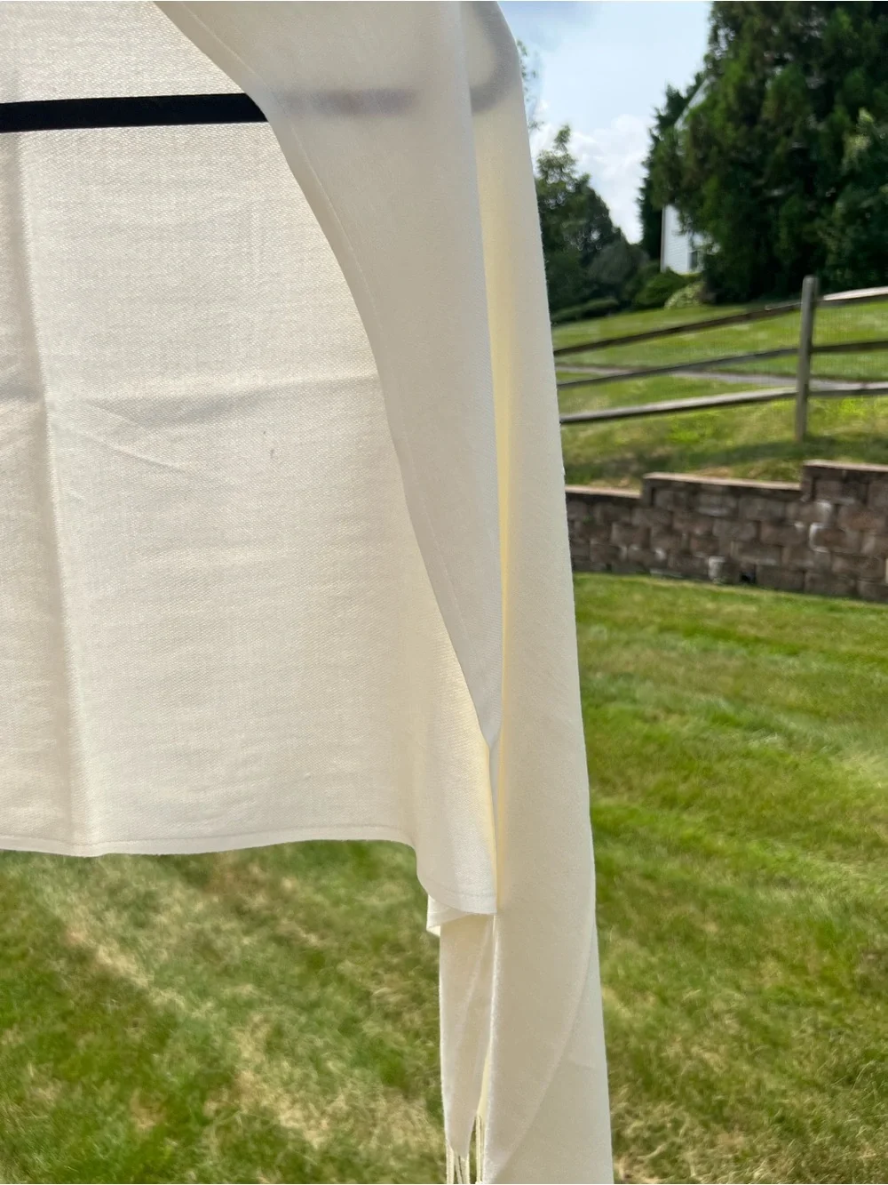 Women's Cream Fringe scarf, or wrap